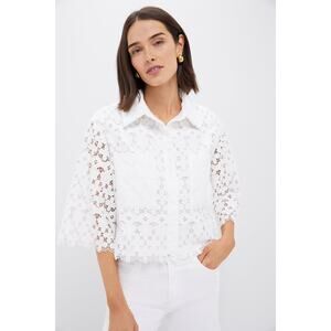 TUCKERNUCK White Lace Francesca Blouse Size XXL NWT Retail $128 Tuckernuck